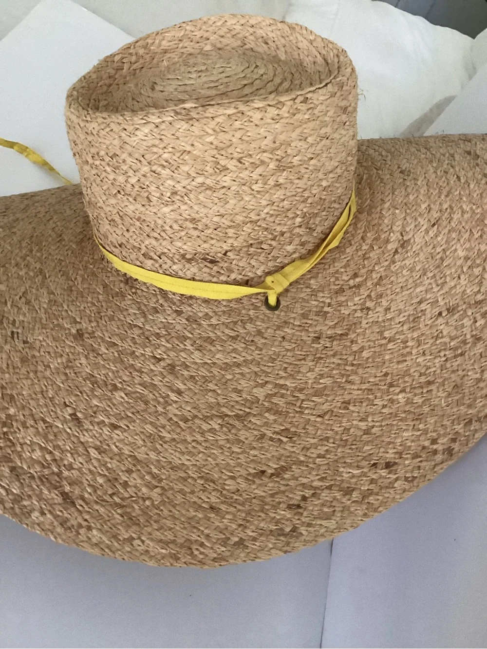 Hat Attack Natural Straw Extra Wide Brim Hat Oversized Beach Sun Resort